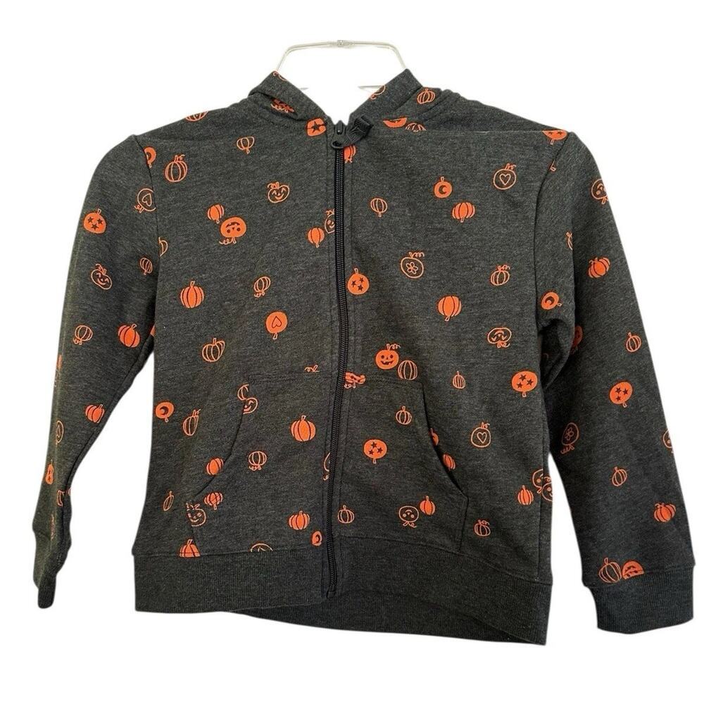 Cat & Jack Pumpkin Sweater Halloween Zip-Up Hoodie Small 5/6 NWT